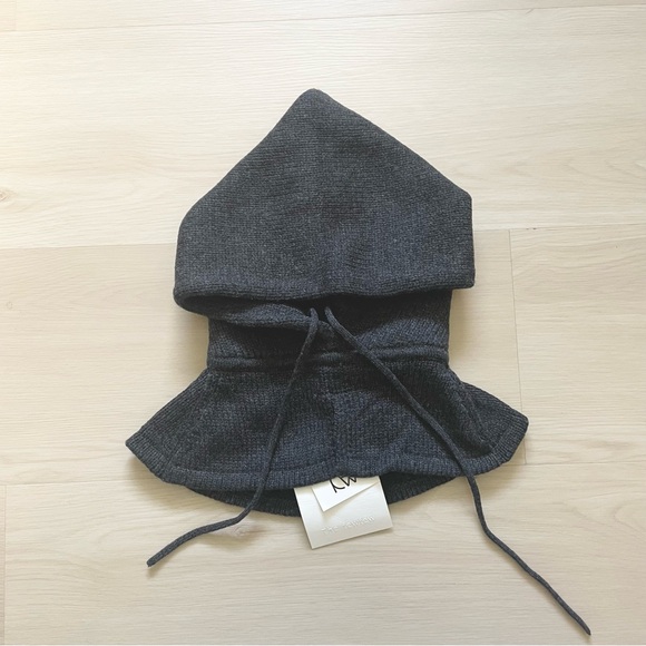 The fewfew designer wool Knit Hood Hat Balaclava Dark Gray - Picture 4 of 7